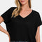 Zenana V-Neck Short Sleeve Crop T-Shirt