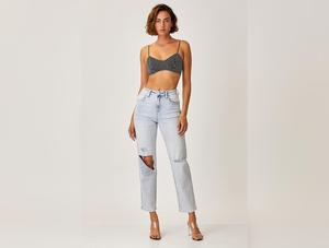 RISEN High Rise Distressed Relaxed Jeans