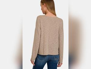 Zenana Dropped Shoulder Long Sleeve T-Shirt