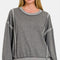 Zenana Washed Exposed-Seam Sweatshirt