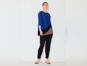 Marina West Swim Pleated Horizontal Rib Color Block Top