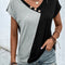 Contrast V-Neck Short Sleeve T-Shirt