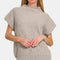 Zenana Short Sleeve Mock Neck Sweater