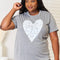 Simply Love Heart Graphic Cuffed Short Sleeve T-Shirt