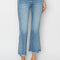 RISEN Full Size High Rise Frayed Hem Flare Jeans