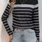 Perfee Striped Round Neck Long Sleeve T-Shirt