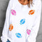 Football Round Neck Long Sleeve Sweatshirt