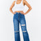 American Bazi High Waist Distressed Wide Leg Jeans