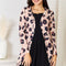 Double Take Printed Button Front Longline Cardigan