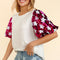 Haptics Star Sequin Bubble Short Sleeve Top