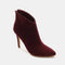 Beast Fashion Suede Stiletto Ankle Booties with Back Zippers