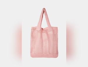 Fame Pointelle Knit Crochet Tote Bag for Women