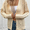 Perfee Openwork Button Up Long Sleeve Cardigan