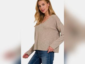 Zenana Dropped Shoulder Long Sleeve T-Shirt