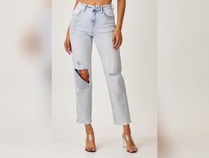 RISEN High Rise Distressed Relaxed Jeans