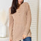 Double Take Notched Neck Ribbed Long Sleeve T-Shirt