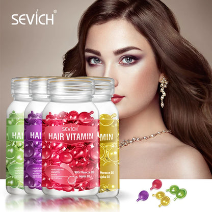 Sevich 3PCS/SET Keratin Complex Oil Hair Vitamin Capsule Damaged Repair Moroccan Nourishing for Anti Hair Loss Smooth Silky Oil