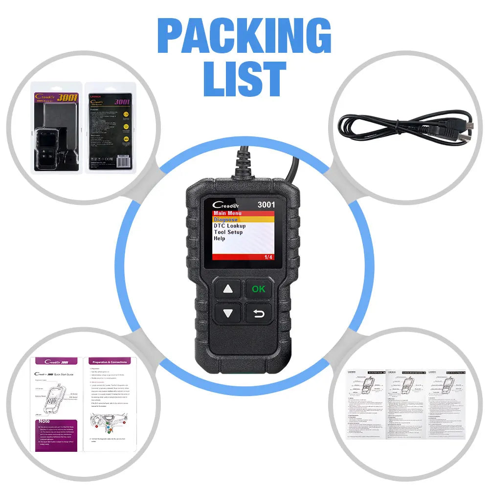 LAUNCH X431 Creader 3001 Full OBDII/EOBD code reader scanner Multilingual CR3001 Car diagnostic tool PK ELM 327 CR319