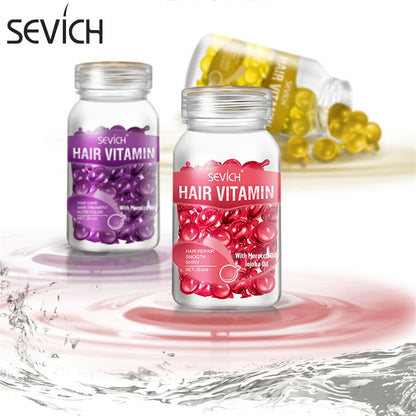 Sevich 3PCS/SET Keratin Complex Oil Hair Vitamin Capsule Damaged Repair Moroccan Nourishing for Anti Hair Loss Smooth Silky Oil