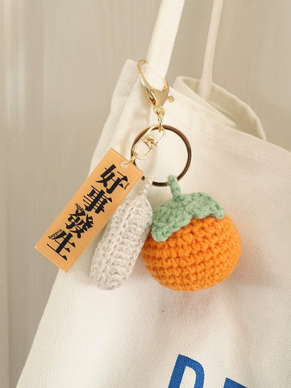 Good Thing Happening Doll Pendant Doll Handmade Woven Keychain Lucky Persimmon Schoolbag Bag Charm Key Chain