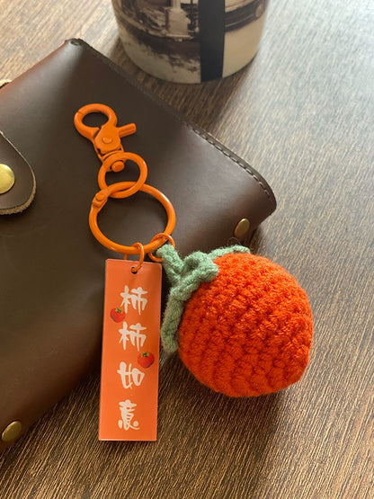 Good Thing Happening Doll Pendant Doll Handmade Woven Keychain Lucky Persimmon Schoolbag Bag Charm Key Chain