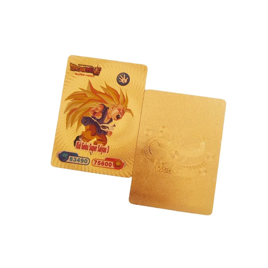 Dragon Ball Cards Metal Gold Goku Vegeta English Card Collection Battle Child Christmas Gift