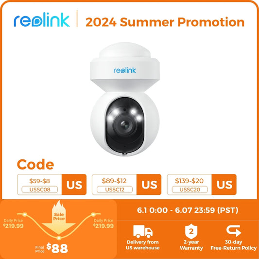 Reolink E1 Outdoor Series 8MP WiFi IP Camera 4K PTZ PoE Security Cam Smart AI Human Detection Auto Tracking Surveillance Cameras