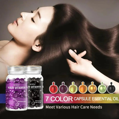 Women Hair Vitamin Capsule Oil Smooth Silky Keratin Complex Oil Natural Extract Treatments Nourish Repair Damage Hair Care 30pcs