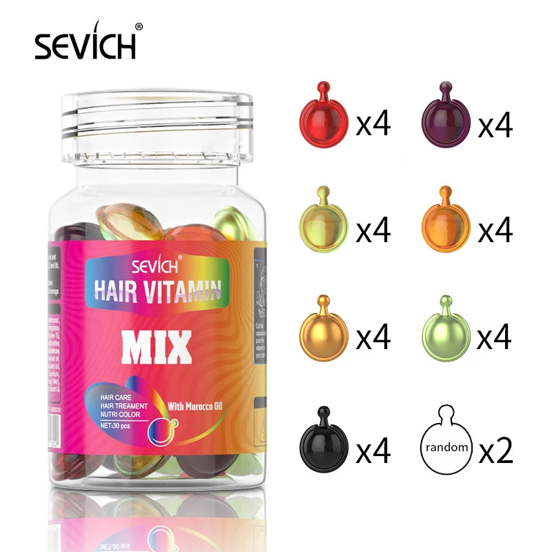 Sevich Mix Hair Vitamin Capsule Hair Treatment Oil Repair Damaged Smooth Hair Care Serum Nourishing Keratin Complex Oil