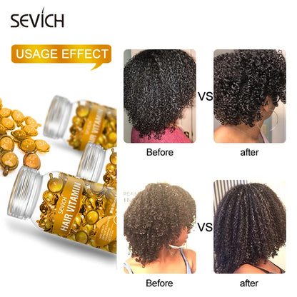 Sevich Hair Vitamin Capsule Keratin Oil Anti Hair Loss Repair Curl Damaged Essential Oil Essence Silky Hair Morocc Essential Oil