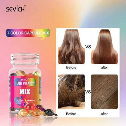 Sevich Hair Vitamin Capsule Keratin Oil Anti Hair Loss Repair Curl Damaged Essential Oil Essence Silky Hair Morocc Essential Oil