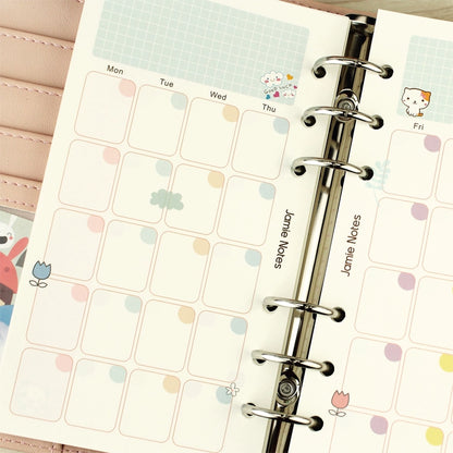 JN Notebook Original Girly Girl Series Notebook Inner Page Notepad Loose-Leaf Paper A5a6 Notebook Loose-Leaf Refill