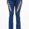 American Bazi High Rise Lace Up Jeans