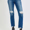 RISEN Full Size High Rise Distressed Crop Straight Jeans