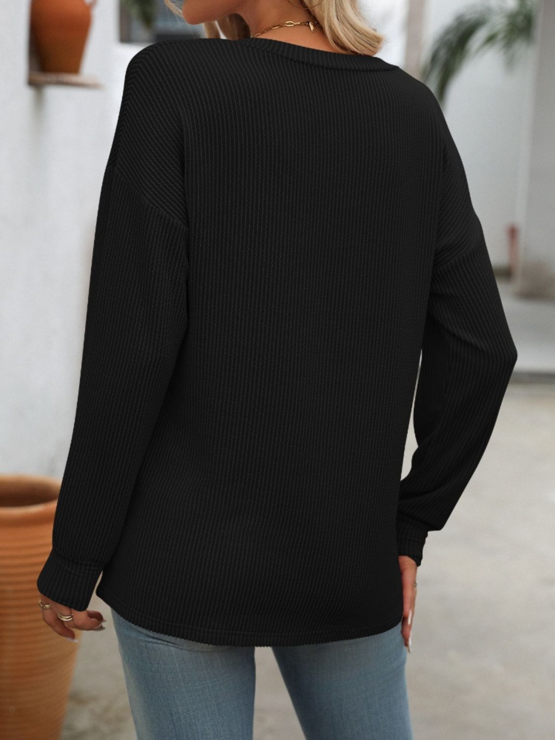 V-Neck Long Sleeve T-Shirt