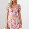 Le Lis Floral Puff Sleeve Crop Top and Mini Skirt Set