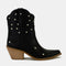 Beast Fashion Faux Leather Star-Shaped Cutouts Point Toe Boots