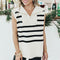 Perfee Striped Half Zip Sweater Vest