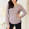 Double Take Drawstring Ribbed Long Sleeve T-Shirt