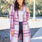 Double Take Full Size Plaid Button Up Lapel Collar Coat