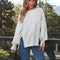 Slit Round Neck Long Sleeve Sweatshirt