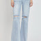 RISEN Full Size High Rise Distressed Wide Leg Jeans