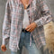 Plaid Long Sleeve Hooded Jacket