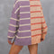 Striped Round Neck Long Sleeve Sweater