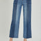 RISEN Full Size Mid-Rise Waist Two-Tones Jeans with Pockets