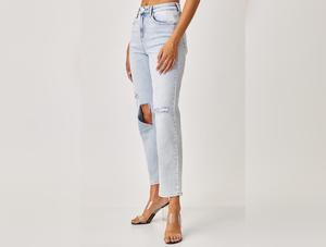 RISEN High Rise Distressed Relaxed Jeans