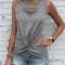 Cutout Twisted Round Neck Tank