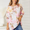 Double Take Floral Round Neck Three-Quarter Sleeve Top