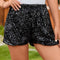 Sequin Elastic Waist Shorts