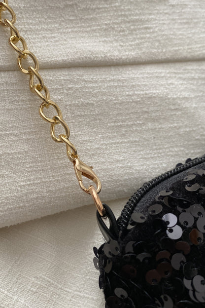 Sequin Removable Strap Shoulder Bag